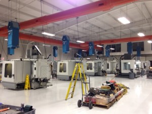 CNC machines with air cleaning equipment