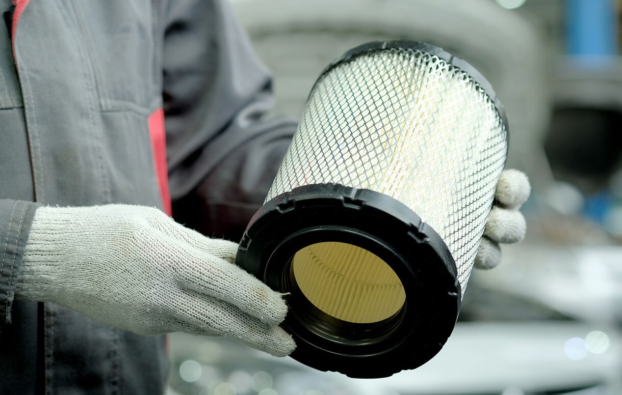 An industrial dust collector filters